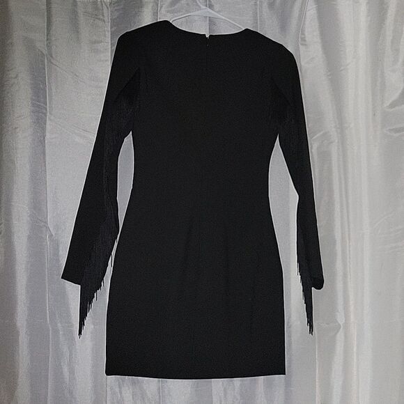 LIKELY black New With tags designer fringed sleeves Sheath dress - Picture 9 of 16